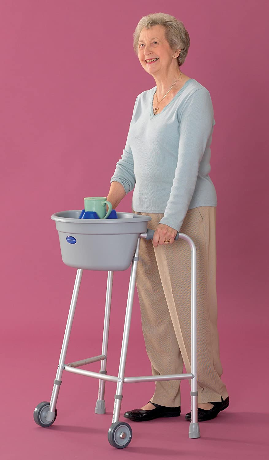 NRS Healthcare Buckingham Walking Frame Caddy (Eligible for VAT Relief in The UK), Dark Wood - Image 4