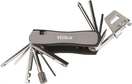 Hilka Tools Unisex's 13 in 1 13 in 1 Bicycle Repair Set, Black/Silver, Small