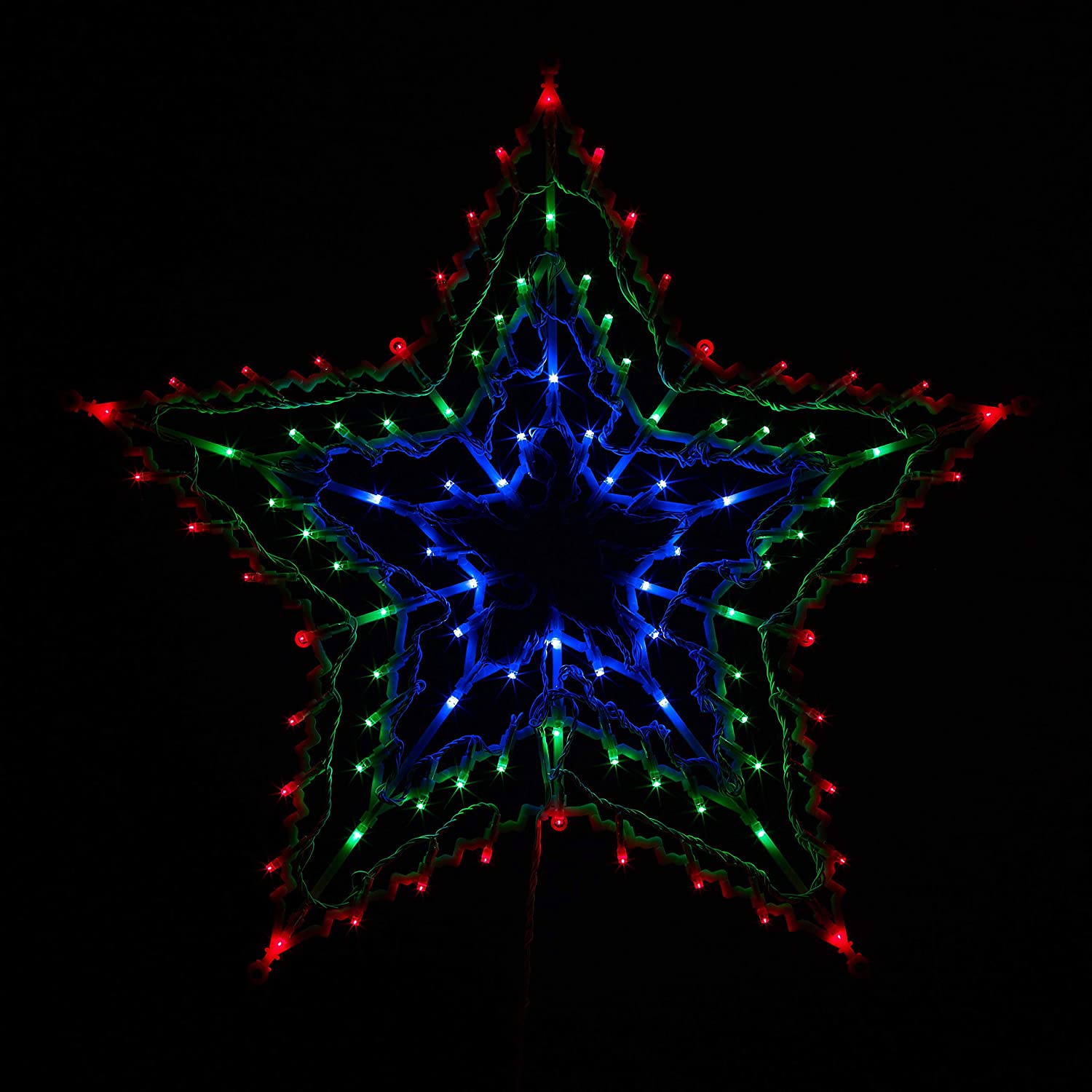 The Christmas Workshop 77710 Multi-Coloured Star Christmas Light / 35 LED Lights/Indoor Or Outdoor Mains Powered Christmas Decorations / 8 Light Modes / 54cm x 54cm x 1.5cm - Image 4