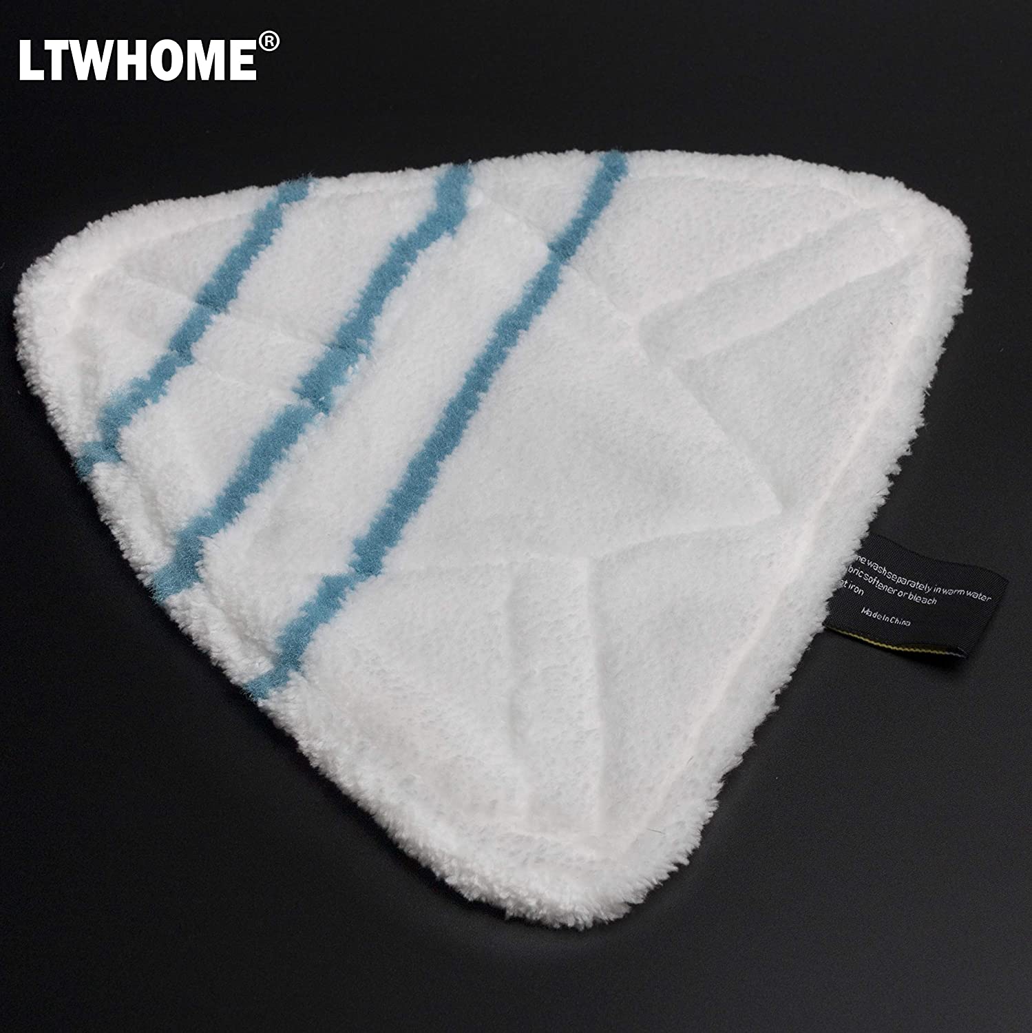 LTWHOME Design Blue Stripes Microfibre Replacement Pads Fit for Holme Steam Mop HSM2001 (Pack of 6), Blue Stripes Pads - Image 2
