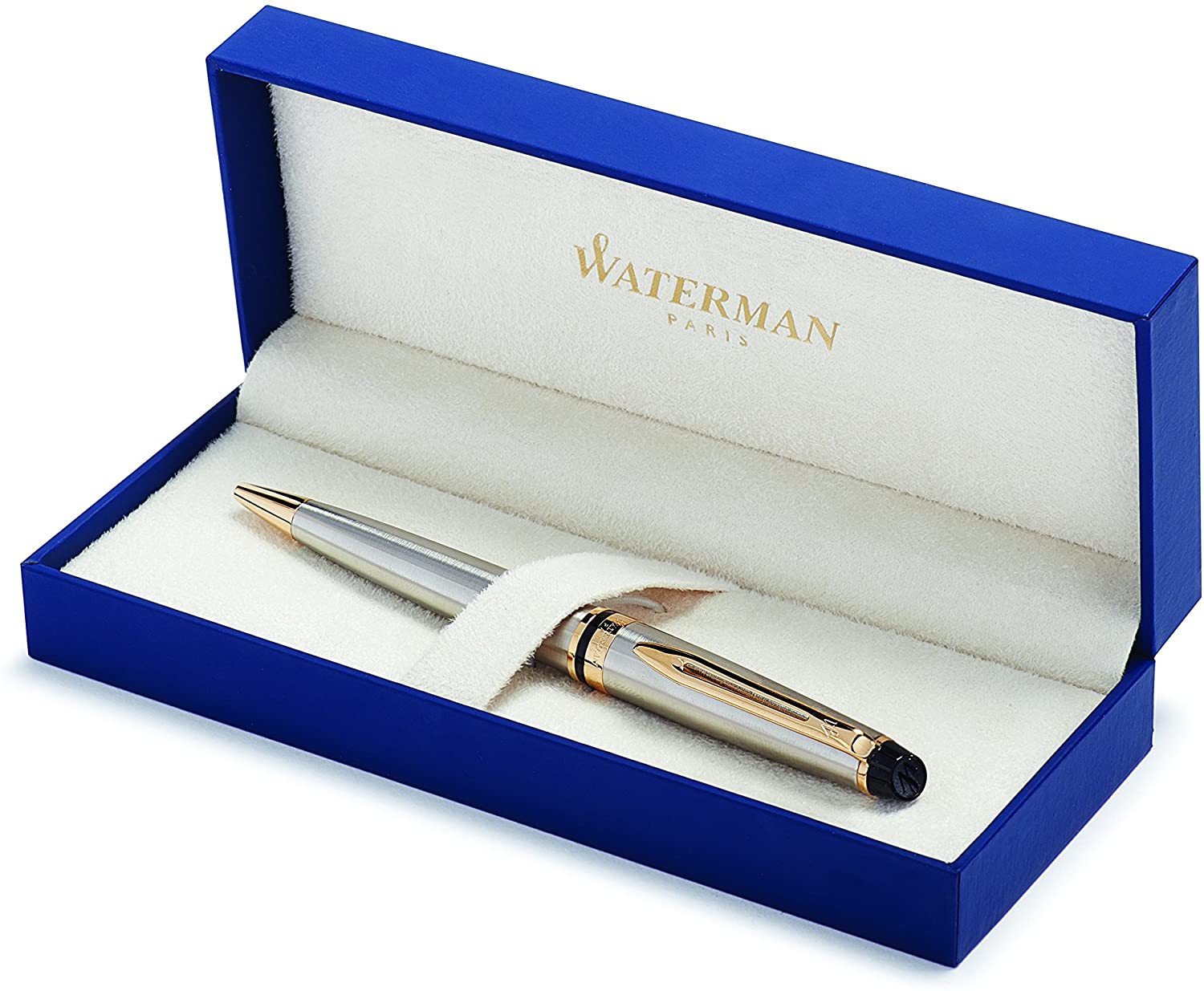 Waterman Expert Ballpoint Pen, Stainless Steel | Gold Attributes