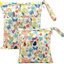 ViVidLife Wet Bag, 2 PCS Wet Dry Bags for Cloth Diapers Nappy Daycare Organiser Storage Bags, Waterproof Washable Reusable Zipper Bag