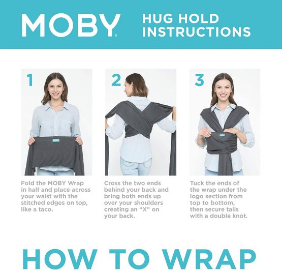MOBY Classic Baby Wrap Carrier for Newborn to Toddler up to 33lbs, Baby Sling from Birth, One Size Fits All, Breathable Stretchy made from 100% Cotton, Unisex - Image 3