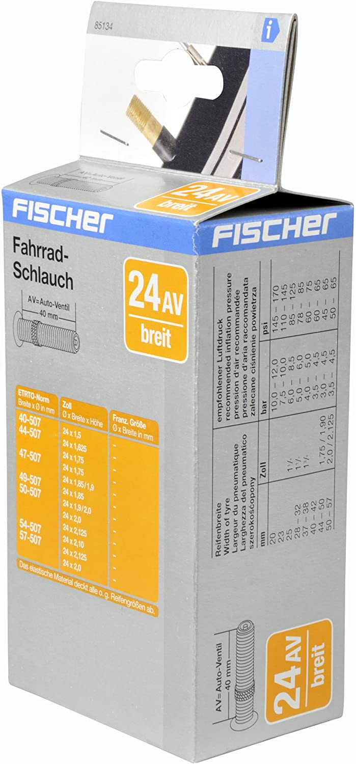 Fischer Bicycle Inner Tube 24 Inches AV Wide, car valve, Auto Ventil - Image 3