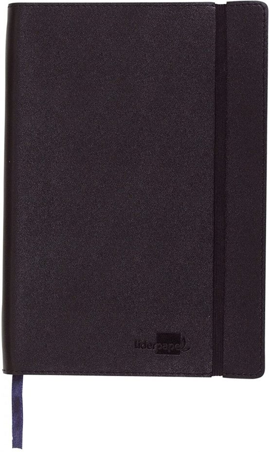 Liderpapel LB40 Imitation Leather Notebook A5 120 Sheets 70 g/m² Grid 4 mm Without Margin Black