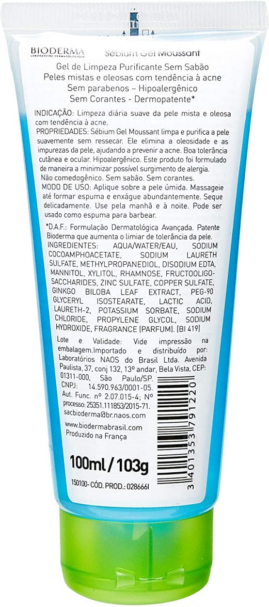 Bioderma - Sebium Gel Moussant Purifying Cleansing Foaming Gel Tube (100 ml) - Image 2