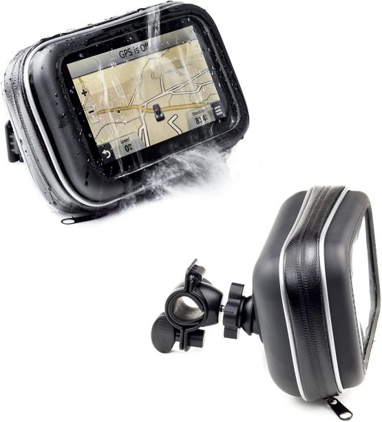 Motorcycle Handlebar Bike Mount Holder With Waterproof Case For TomTom Go Classic 5'' Go Discover 5'' Go Premium 5" Go Basic 5" Essential 5 Inch 5200 520 5100 510 51 Via 53 52 Start 52 GPS Sat Nav