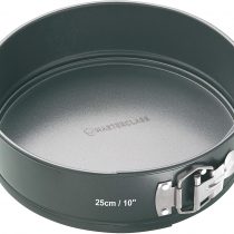 MasterClass KCMCHB44 25 cm Springform Cake Tin with Loose Base and PFOA Free Non Stick, Robust 1 mm Carbon Steel, 10 Inch Large Round Pan, Grey