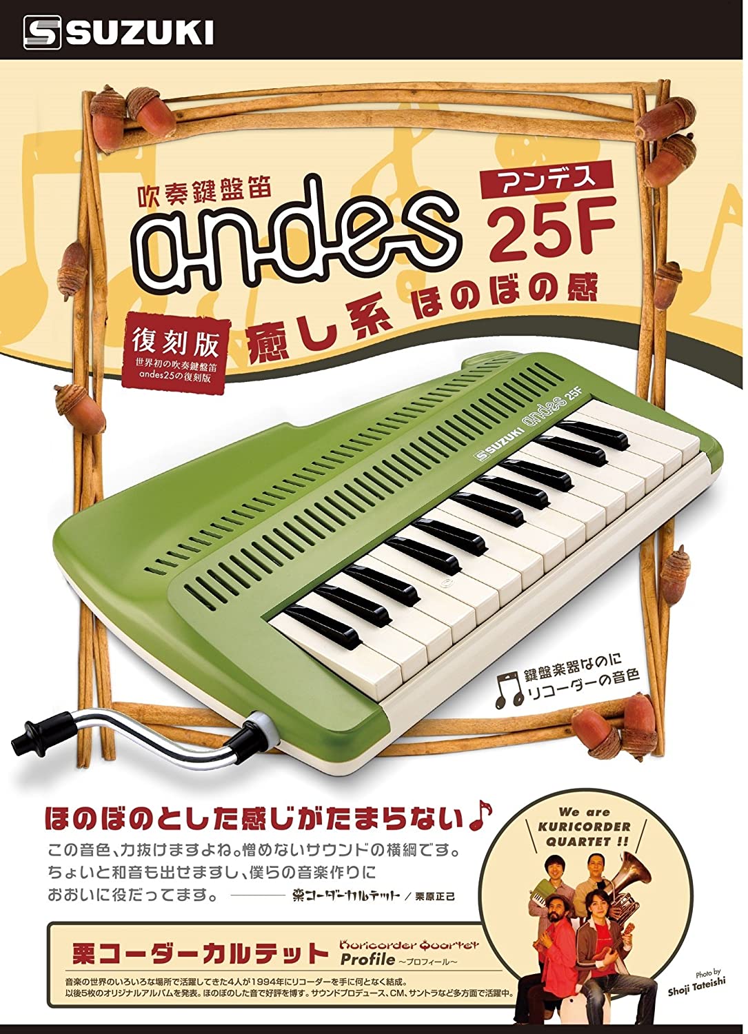 Suzuki 25keys Keyboard Recorder Andes 25F, Green - Image 4