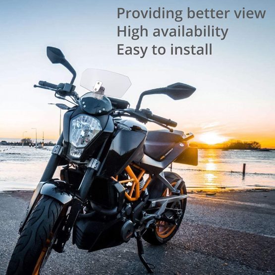 Justech Motorbike Wind Deflector Motorcycle Windscreen Adjustable Clip On Windshield Extension Universal for Motorcycle - Image 3