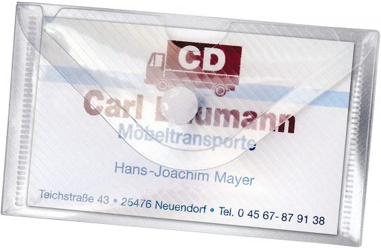 VELOFLEX 2229000 Business Card Holders 100 x 60 mm Transparent Polypropylene for Business Cards or USB Stick Pack of 100