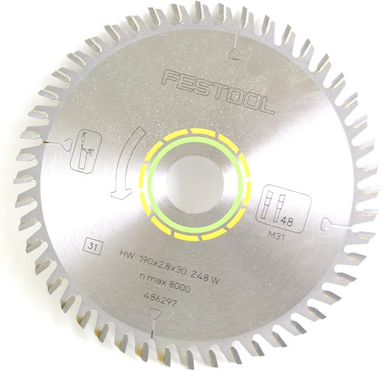 Festool 486297 Fine Tooth Saw Blade 190x2,8x30 W48, AP 65