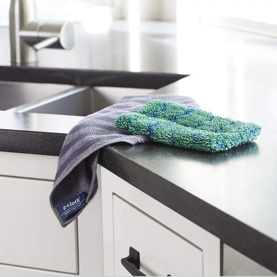 E-Cloth Stainless Steel Cleaning Set, Reusable Microfibre Cleaning Cloth, 300 Wash Guarantee, Gray & Silver, 2 Cloth Set - Image 4