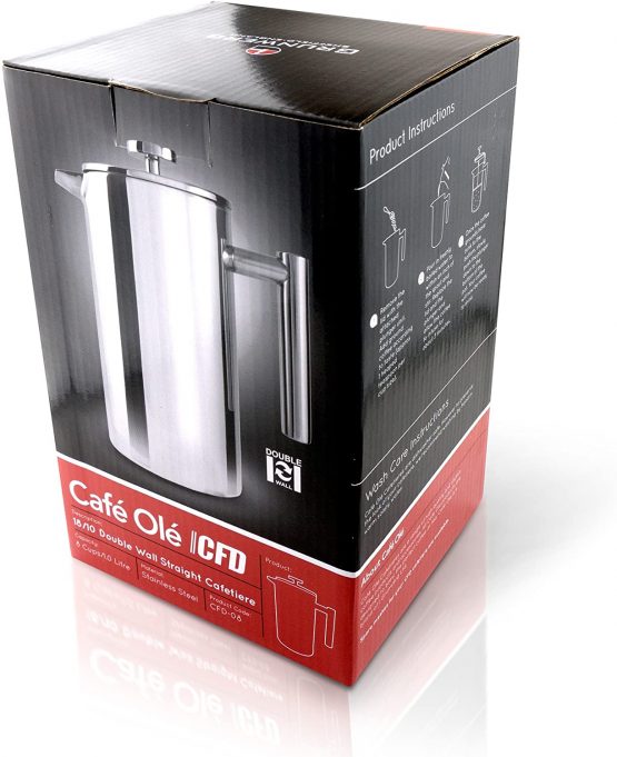 Café Ole CFD-03 Stainless Steel Cafetiere, Mirror, 3 Cup - Image 4
