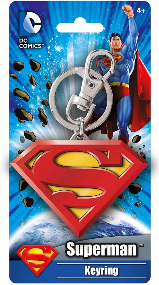DC Colored Superman Logo Pewter Key Ring
