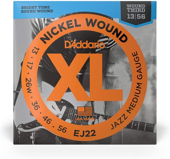 D'Addario EJ22 XL Nickel Wound Jazz Medium (.013-.056) Wound 3rd Electric Guitar Strings - Image 2