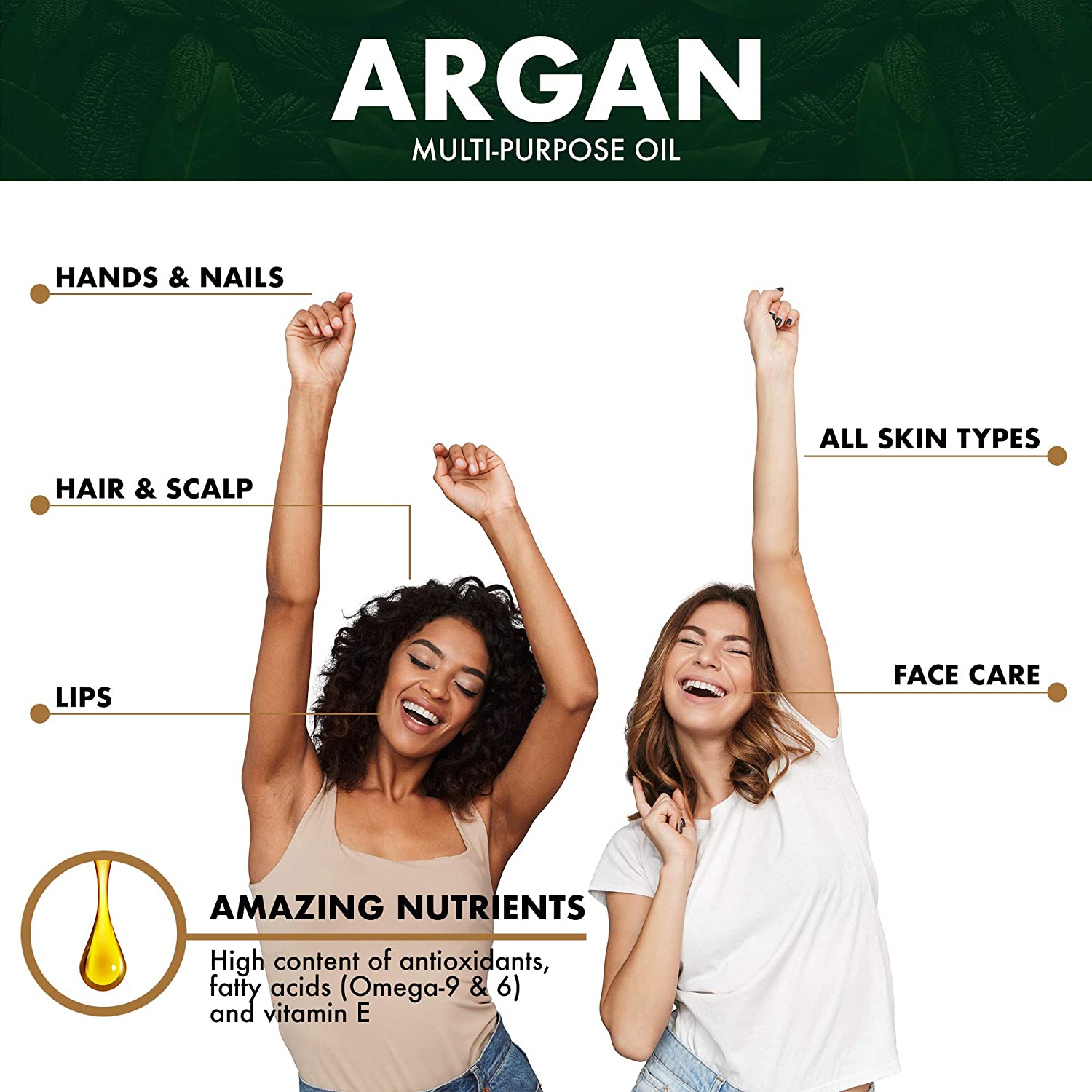 BIONOBLE Organic Argan Oil for Hair, Cold Pressed in Morocco, Nourishes, Repairs and Anti-Aging - Image 2