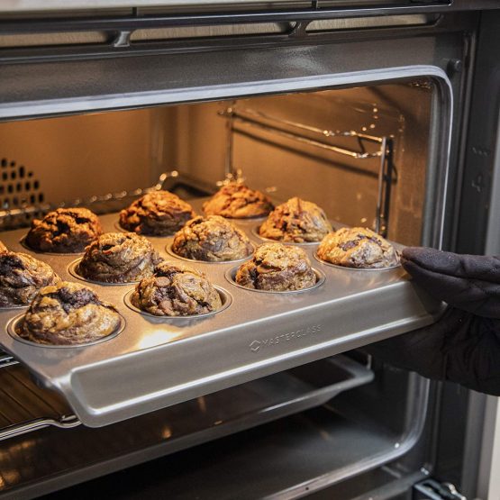 MasterClass Smart Stack Vertical Stacking 12 Hole Muffin Tray with Non Stick Coating, Carbon Steel, 37 x 29 x 4 cm - Image 3