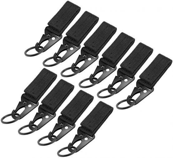 Coolty Tactical Hanging Belt Carabiner Clip Molle Strap Snap Hook Nylon Webbing Buckle Strap Clip Backpack Tape Keychain Hanging Buckle Belt Key Ring Holder for Camping Hiking Outdoor Activities