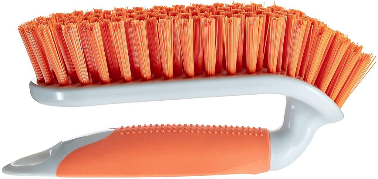 NCaan 2pk Deluxe Hand Scrubbing Brush Heavy Duty With Stiff Bristles & Non-Slip Soft Grip Handle