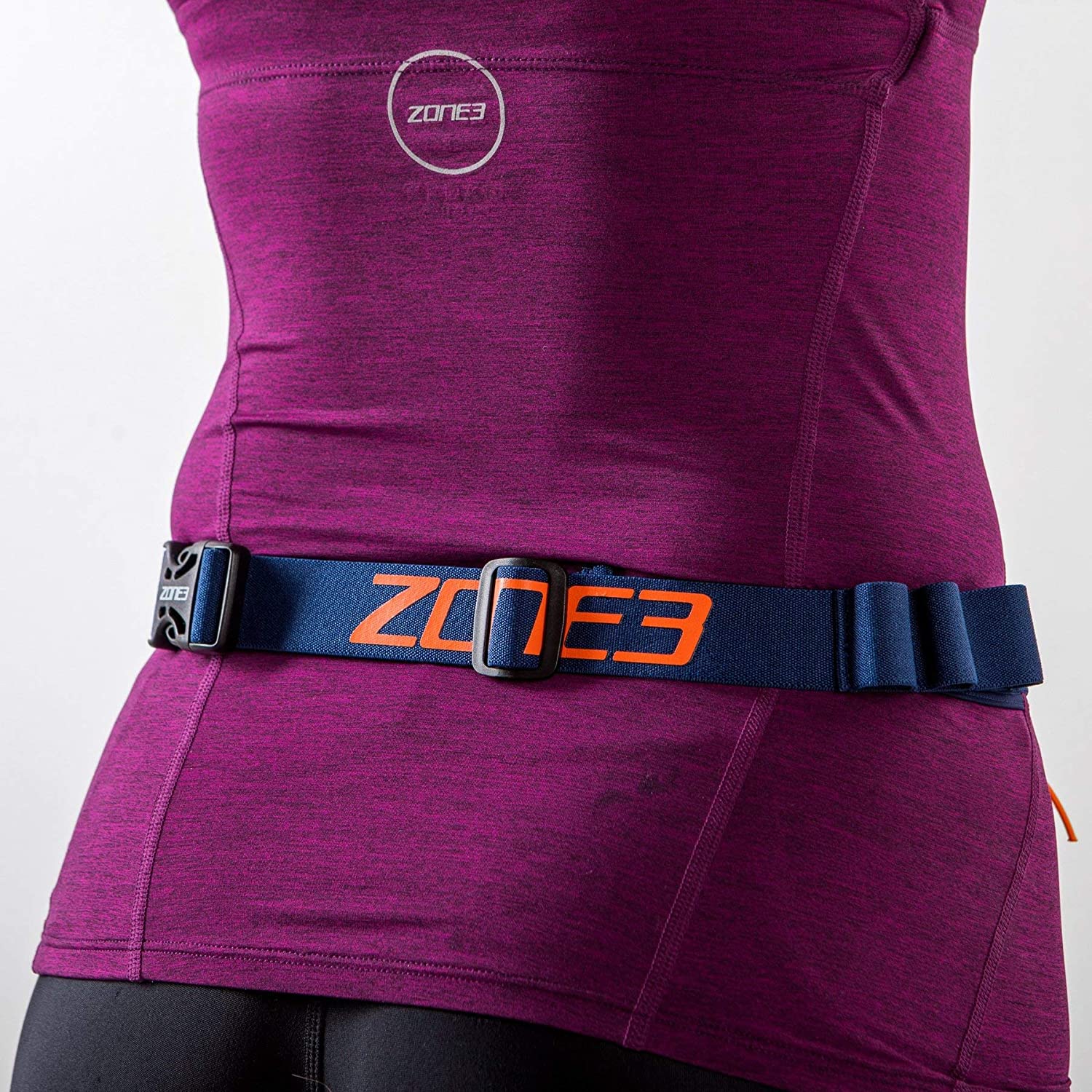 ZONE3 Ultimate Race Number Belt, Black / Red - Image 3
