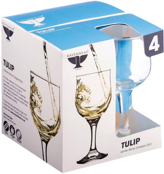 Ravenhead 41.293 Tulip Sleeve of 4 20cl White Wine Glasses, Multi-Colour - Image 2