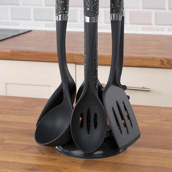 Blackmoor Home 66779 6-Piece Black Kitchen Utensils Set | Non-Scratch & Heat Resistant | BPA Free Plastic | Modern & Vibrant | Space Saving - Image 3