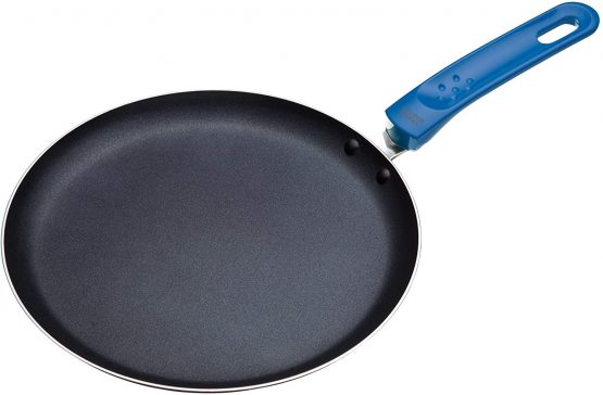 Colourworks CWCPBLU KitchenCraft Non-Stick Pancake Pan, Aluminium, Blue, 24 cm