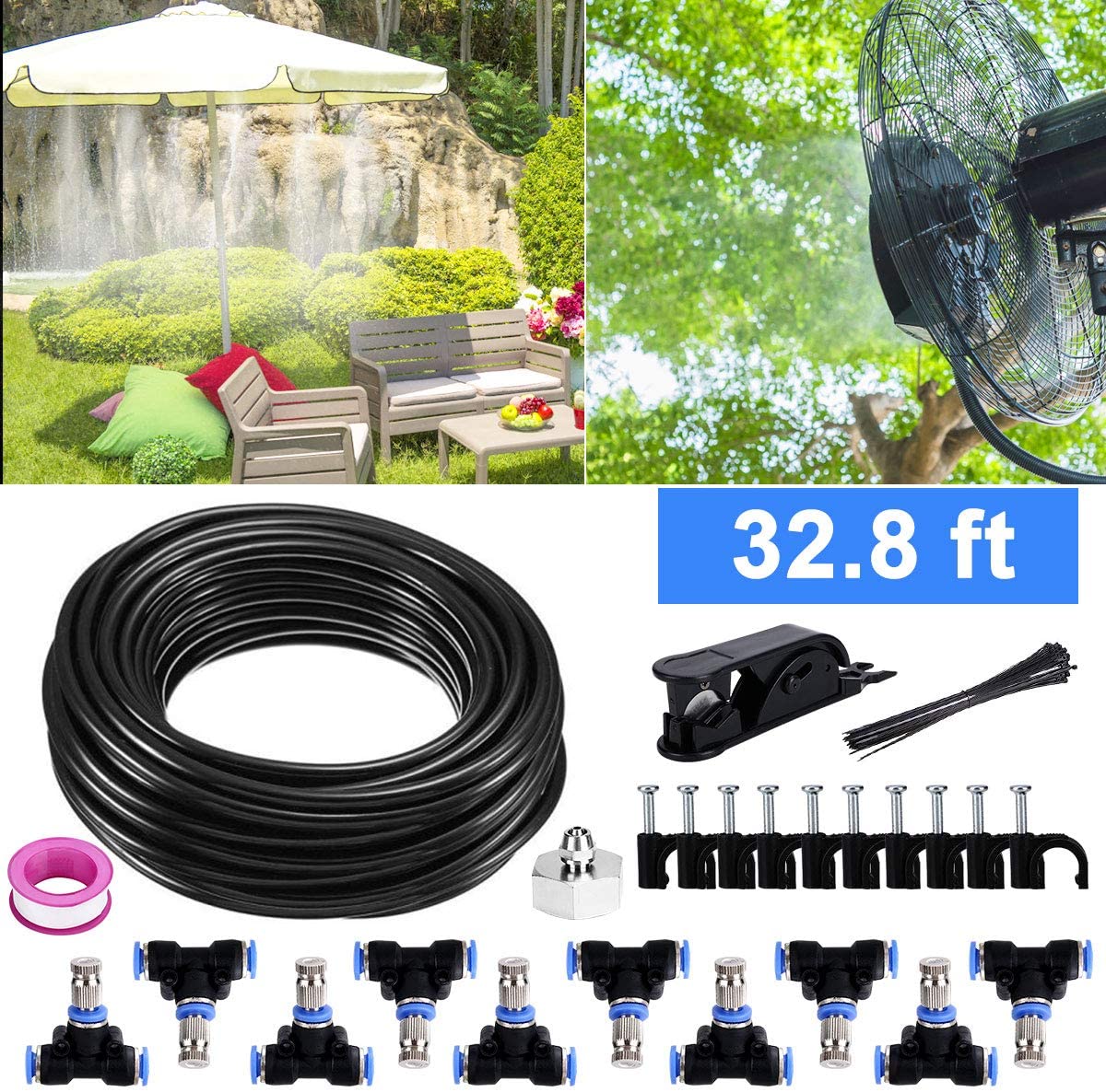 Bearbro Mist Cooling System, Patio Mist System DIY Irrigation System