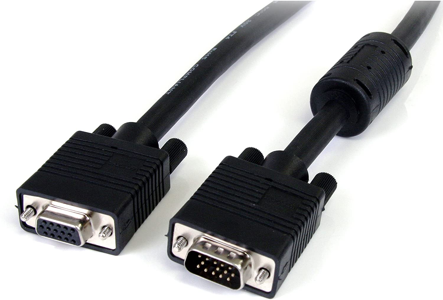 StarTech.com MXT105HQ 15 ft (4.6 m) VGA Extension Cable, HD15 VGA Extension, Triple-Coaxial, Male/Female, VGA Monitor Cable