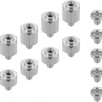 Poppstar PC case motherboard screw kit (M.2 SSD/NVMe mounting) - set of 10 computer/laptop screws + 10 M.2 ssd standoffs (5 long, 5 short)