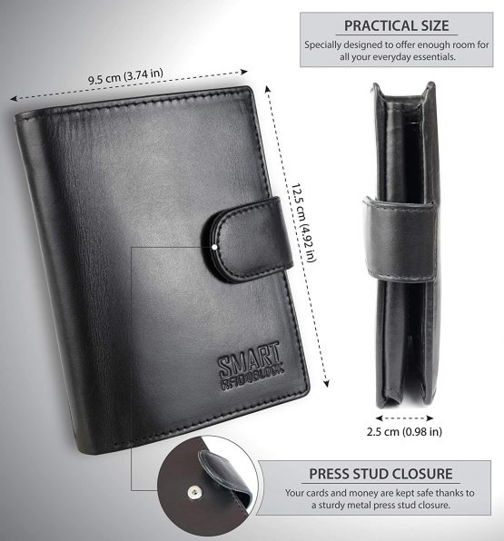 KORUMA Quality RFID Blocking Leather Men Wallet with Coin Pocket (Black) - Image 2