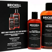 Brickell Men's Daily Essential Face Care Routine I, Gel Facial Cleanser Wash and Face Moisturizer Lotion, Natural and Organic, Unscented