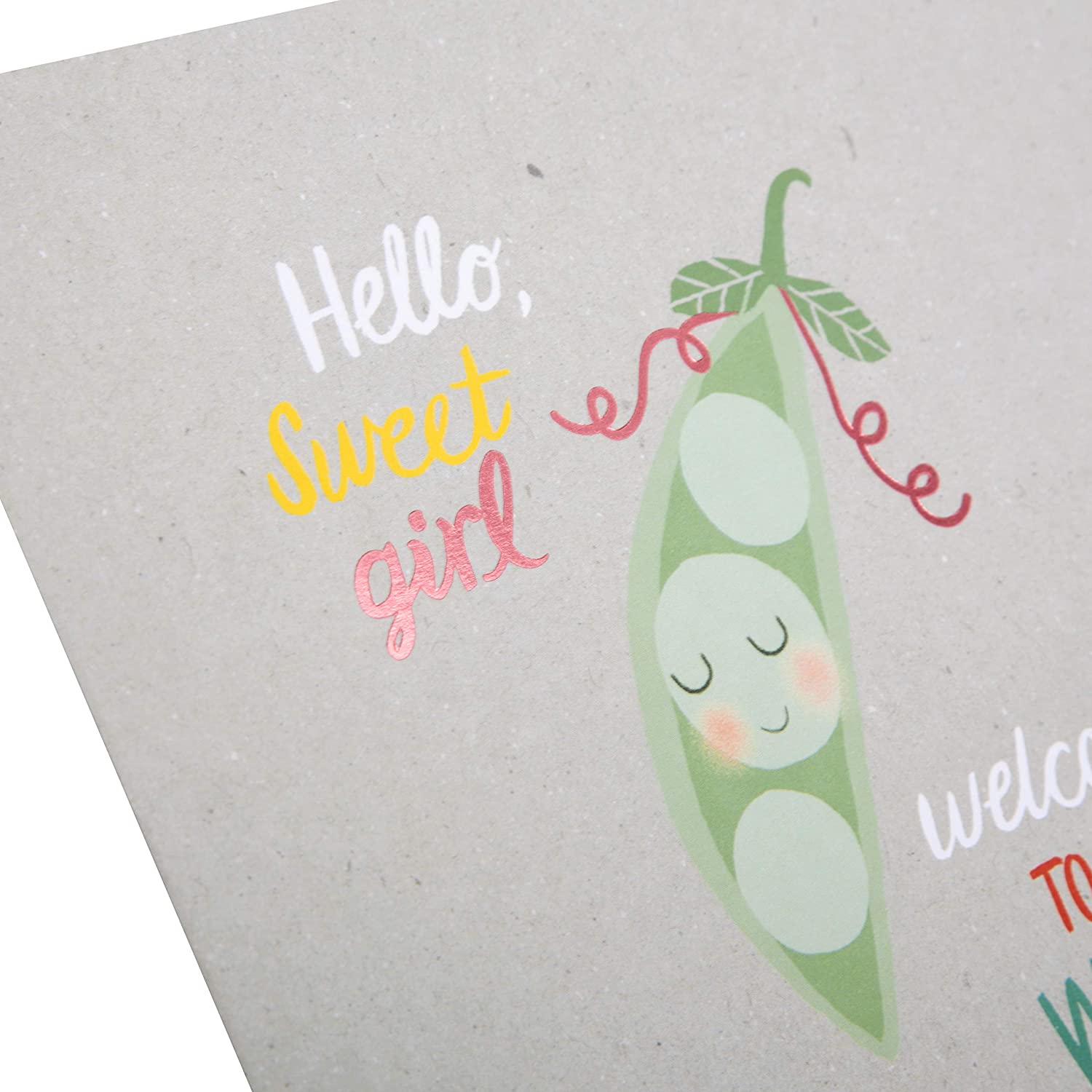 Hallmark Baby Girl Birth Congratulations Card - Cute Peapod Design, Newborn Baby Girl Sweet Pea, Pack of 1 - Image 3