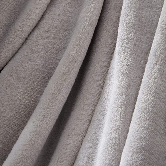 Brentfords Flannel Fleece Ultra Soft Blanket Throw Over Large Fluffy Warm Bed Sofa Bedspread, Silver Grey - 150 x 200cm - Image 2