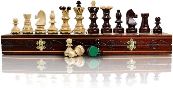 Exclusive AMBASSADOR DELUXE 54cm / 21in Premium Quality Wooden Chess Set, Handcrafted Classic Game - Image 2