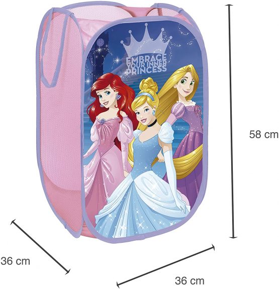 Superdiver Disney Pop-Up Laundry Basket Toy Box Storage Box Clothes Box for Children 23x14x14 inches (Princesses) - Image 2