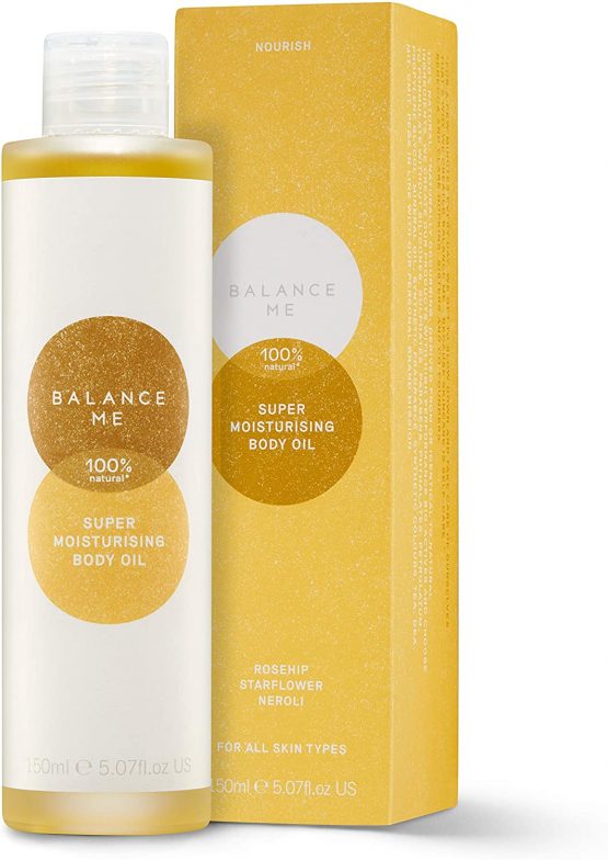 Balance Me Super Moisturising Body Oil – With Rosehip Oil & Neroli – Improve Appearance of Stretch Marks – Calming & Hydrating – For Sensitive Skin – Vegan & Cruelty Free – Made in UK – 150ml