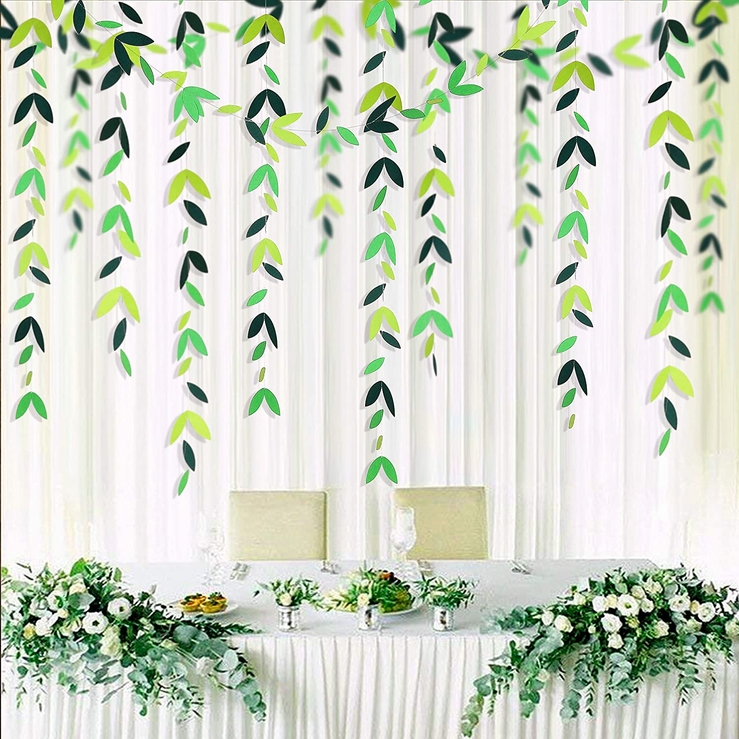 PinkBlume 52 Fts Spring Green Leaf Garland Party Decorations Kit for Birthday Baby Shower, Wedding, Engagement, Bridal Shower