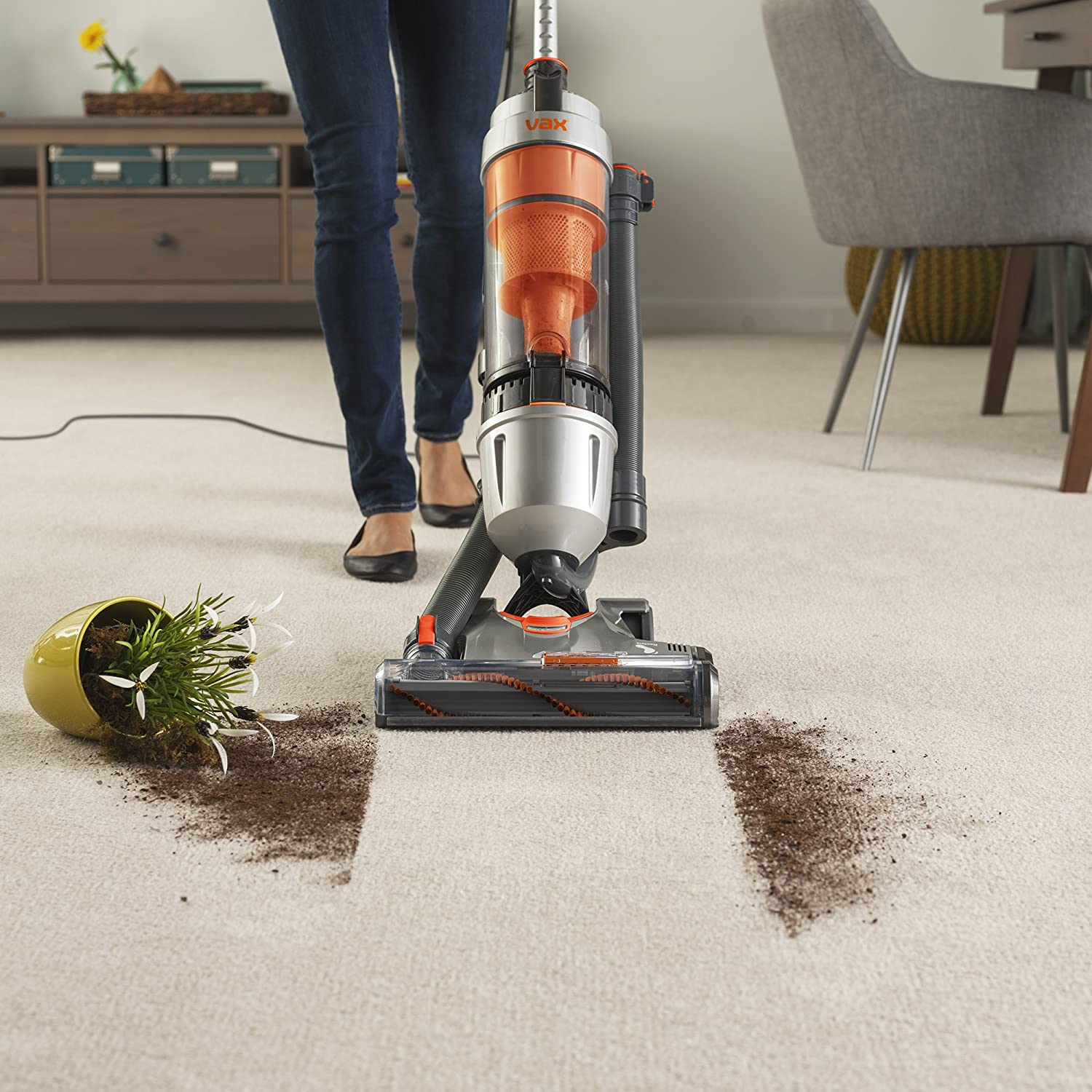 Vax Air Stretch Upright Vacuum Cleaner; Over 17m Reach; High performance, Multi-cyclonic - Image 4