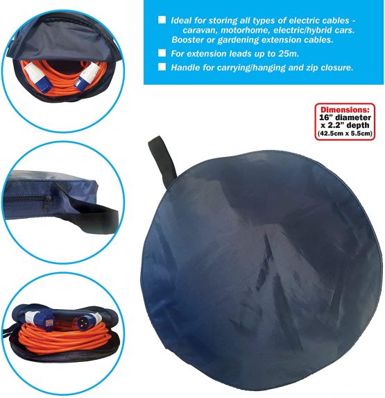 Mains Hook-up Cable Storage Bag Caravan Motorhome Boat Camper EHU Hose Hook Up - Image 2