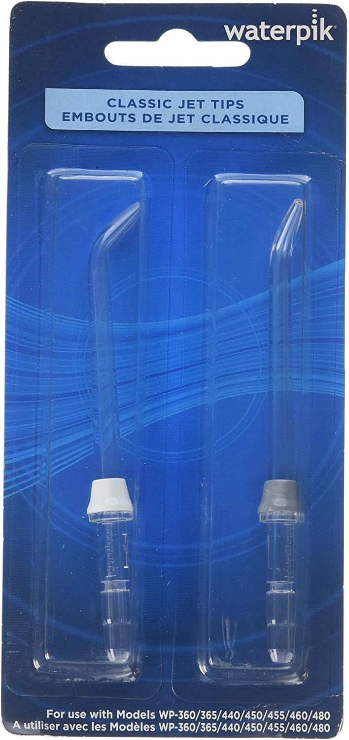 Waterpik JT-100E Classic Jet Nozzles 2 Tips, Silver, 2 Unites (Pack of 1)
