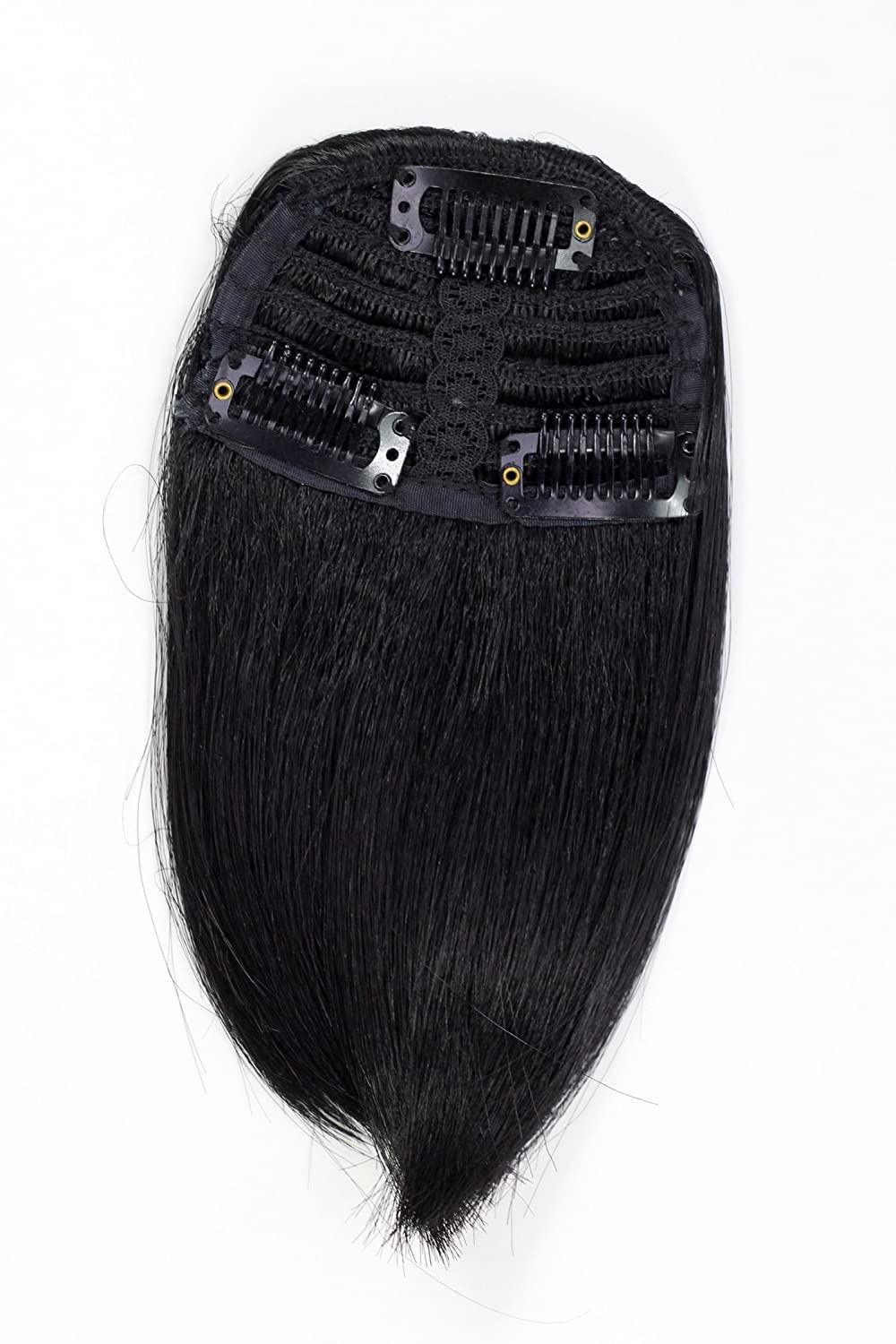 Hair Piece Clip in Bangs Fringe synthetic fiber black YZF-1088HT-1, black (1), 17 cm - Image 2
