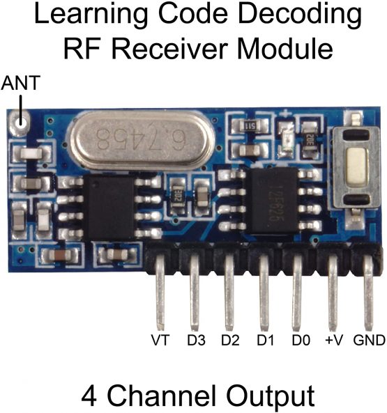 QIACHIP 3 Sets of 433mhz RF Transmitter and Receiver Module Wireless 4 Channel Output Link Kit Set with 1527 Learning Code for Remote Control - Image 3