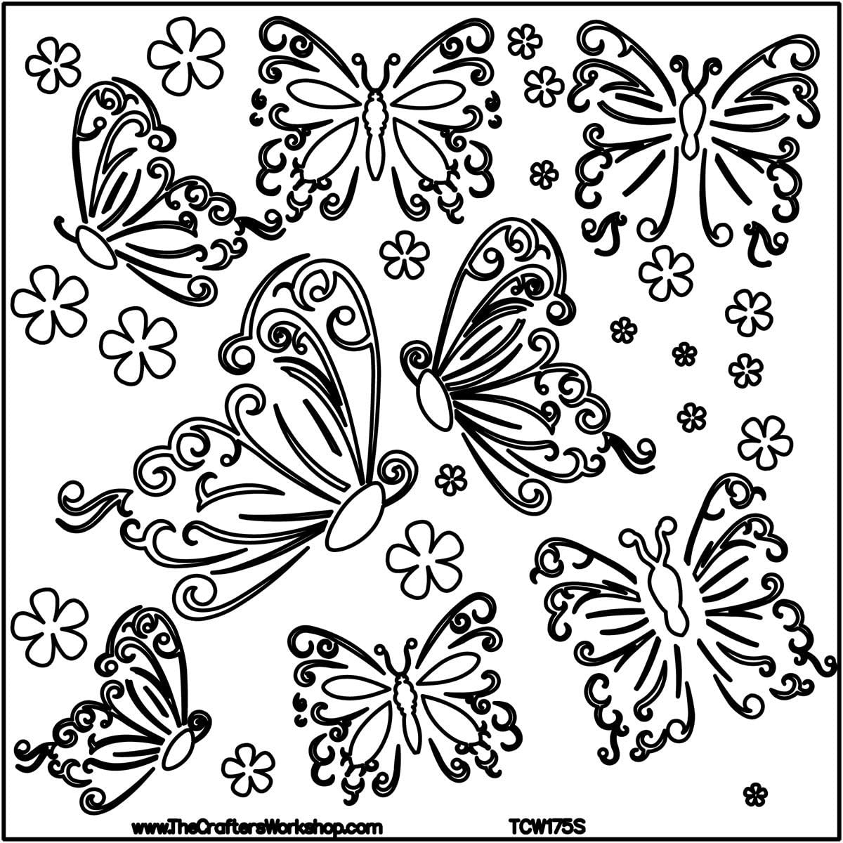 The Crafter's Workshop Butterflies Mini Template, Black