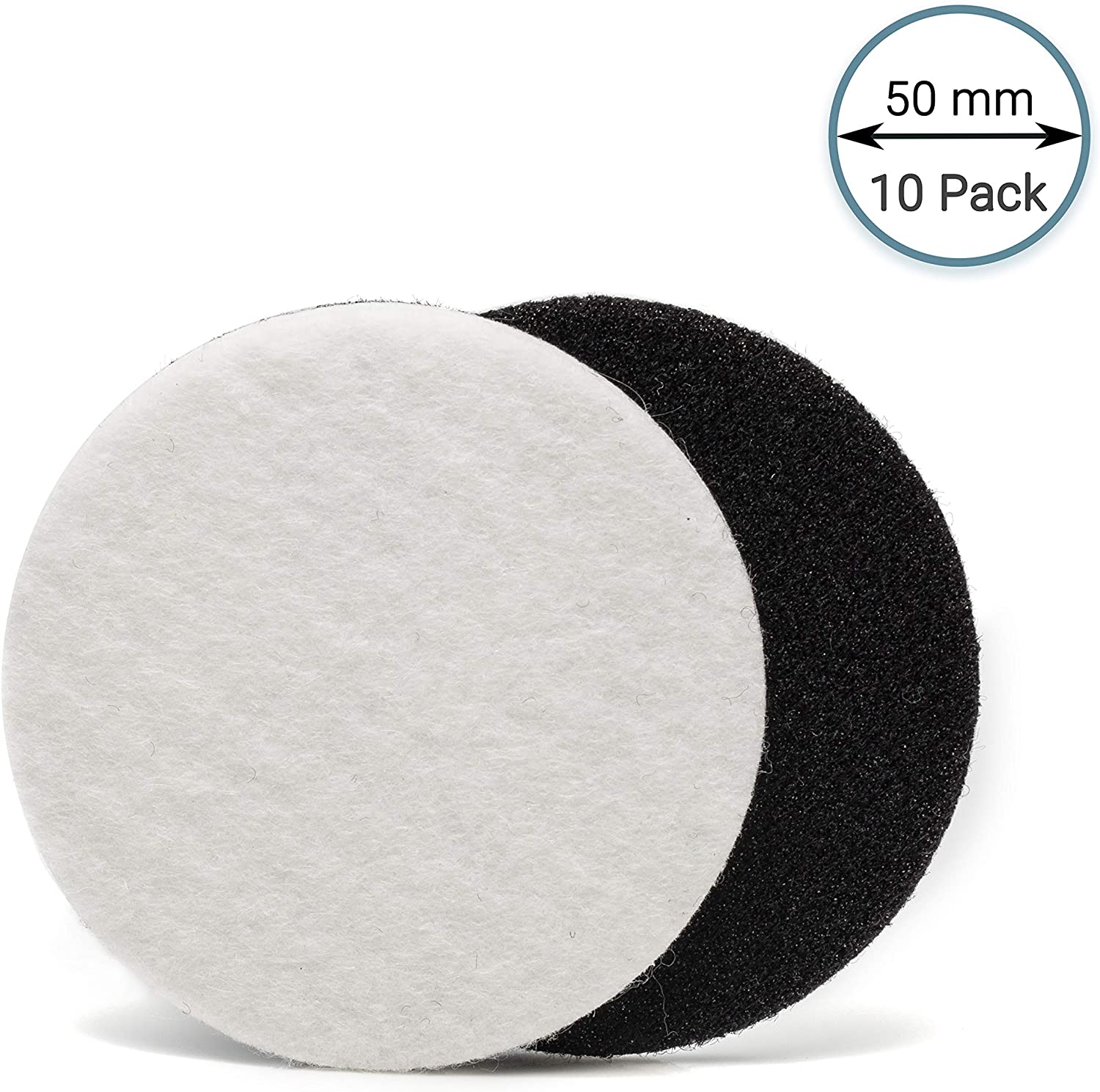 GLASS POLISH 50mm PRO Felt Polishing Pads for Cerium Oxide Glass Polishing Scratch Removal and Professional High Gloss Finish on Glass