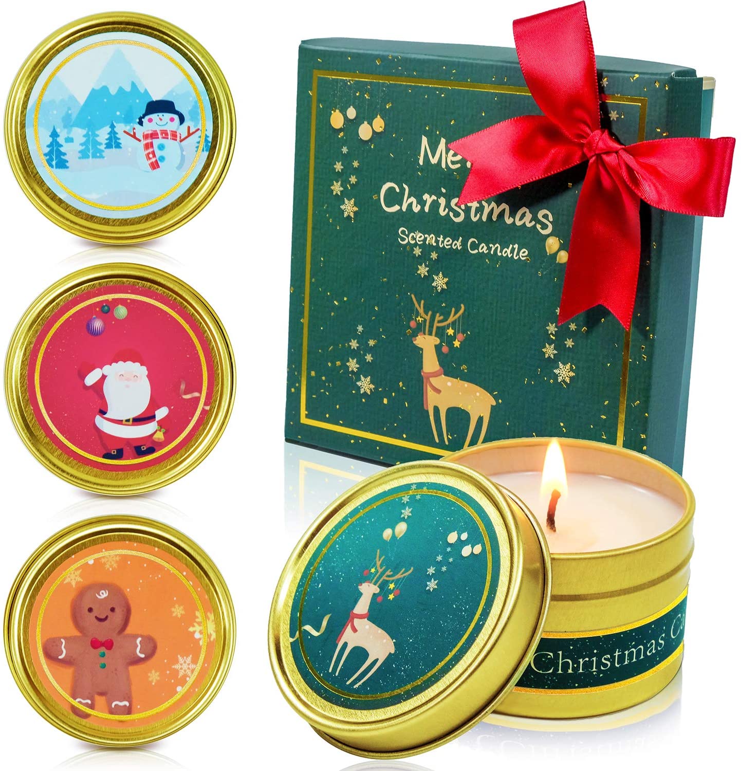 SCENTORINI Citronella Candle, Soy Wax Citronella Candle Outdoor, 6 x 75 g Portable Travel Tin Citronella Scented Candles