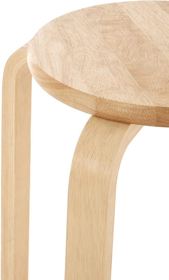 Premier Housewares Wooden Stool Small Stool Stacking Stools Tropical Hevea Wood Stool Anti-Fungal Wooden Stacking Stools 44 X 37 X 37 Cm - Image 4