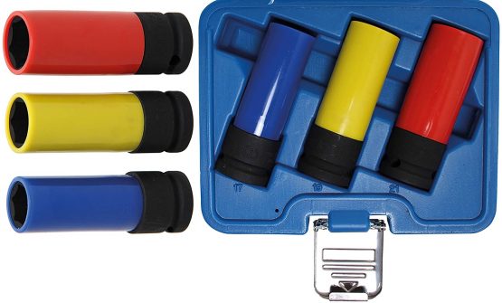 BGS 7300 | Protective Impact Socket Set | 12.5 mm (1/2") Drive | 17 / 19 / 21 mm | 3 pcs.