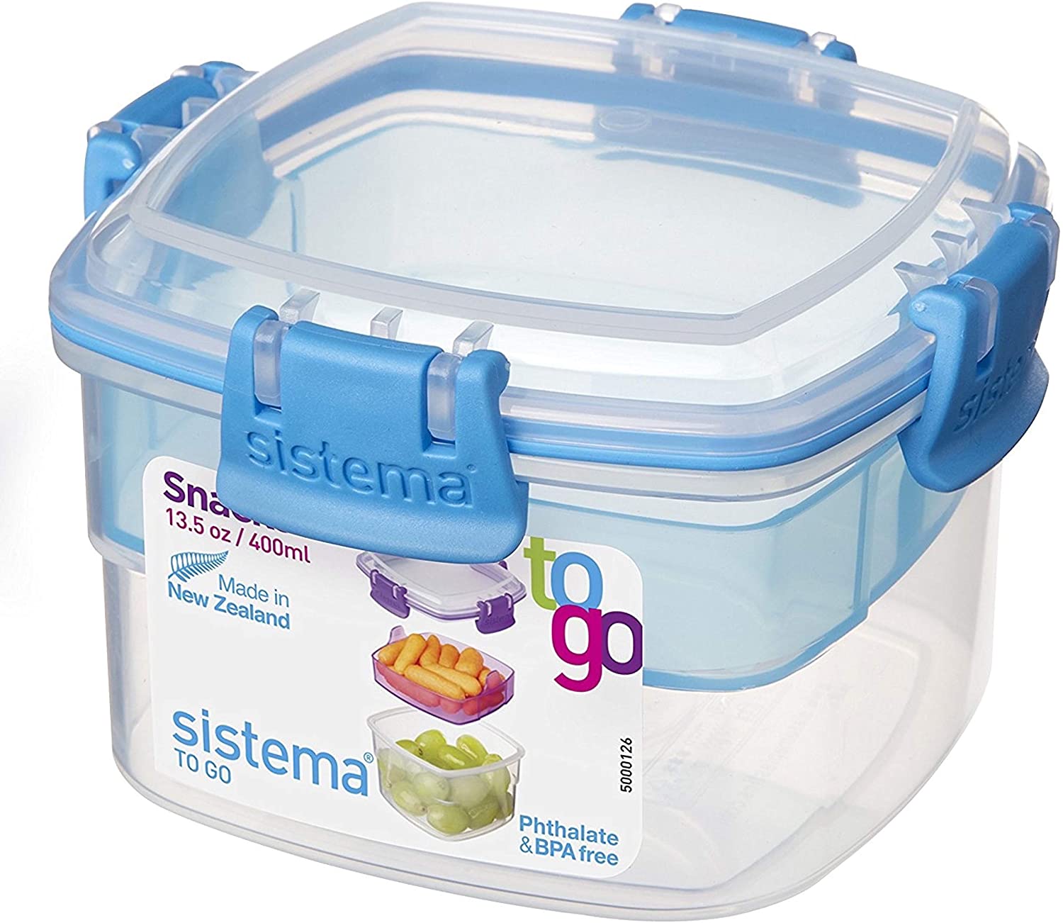 Sistema Snacks TO GO Food Storage Container, Assorted Colours, 400 ml - Image 3